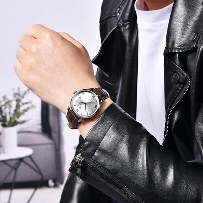  mens watch leather strap