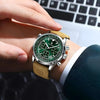 chronograph watch, crono watch, man watch, automatic watch, mens watch leather strap, waterproof watch